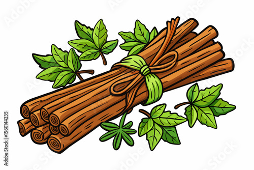 Ideal for food packaging, culinary blogs, natural health products, herbal medicine advertisements, and spice-related branding