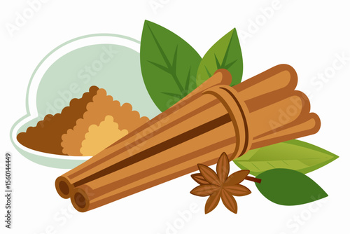 Ideal for food packaging, culinary blogs, natural health products, herbal medicine advertisements, and spice-related branding