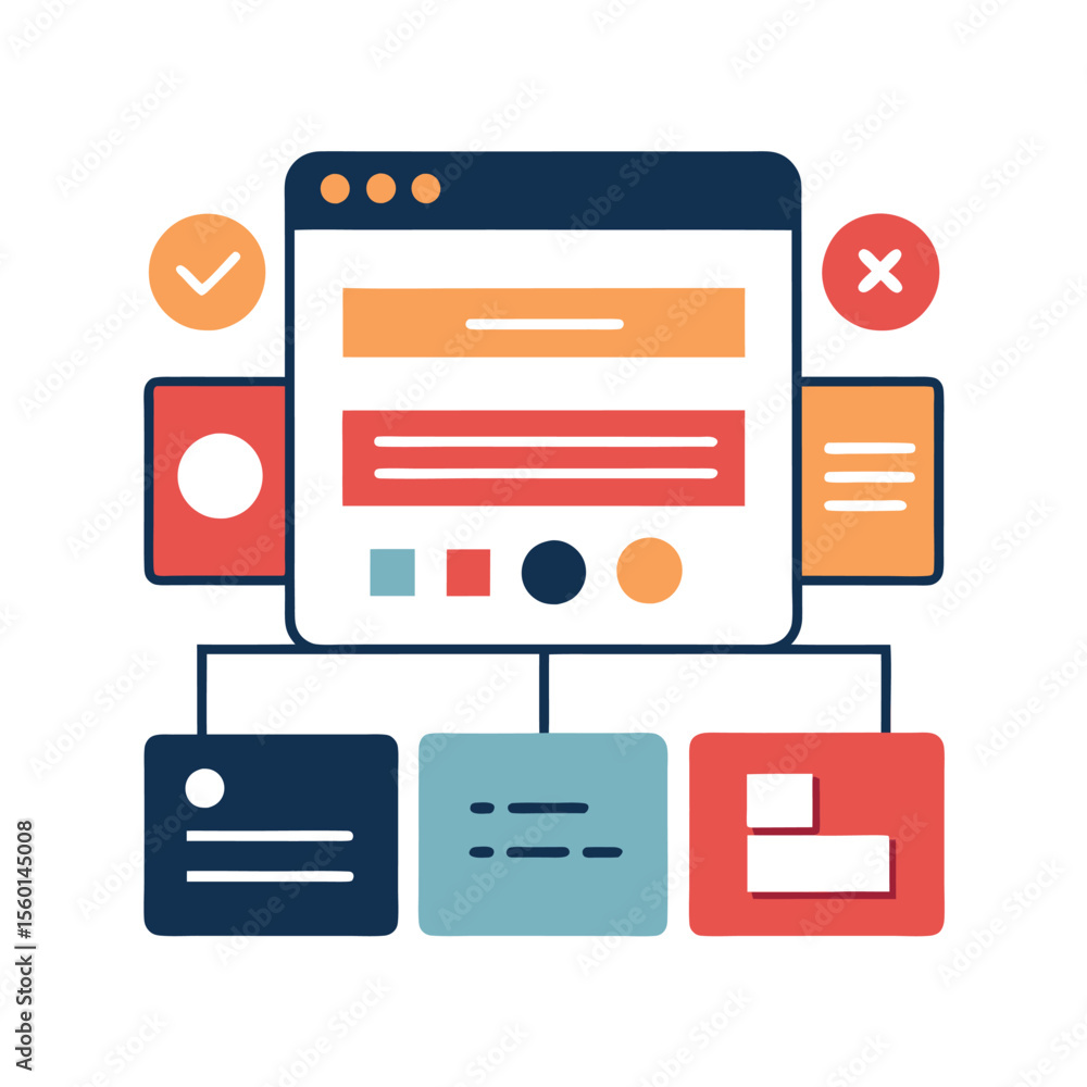 Interactive Web Elements on White Background Interactive Web Elements on White Background