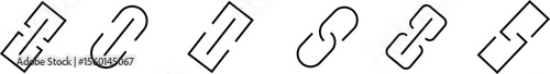 Attachment link icon set, Internet URL webpage url link vector. Chain, link symbol collection isolated on transparent background, Paperclip Hyperlink Icon. link From contact and communication device.