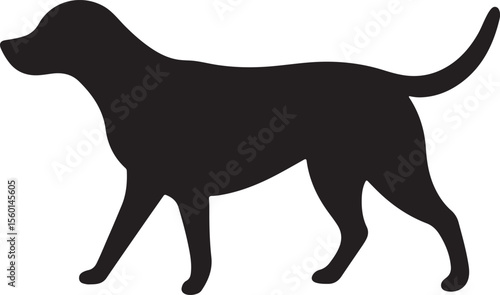 Silhouette of Dog Walking for Logo Design