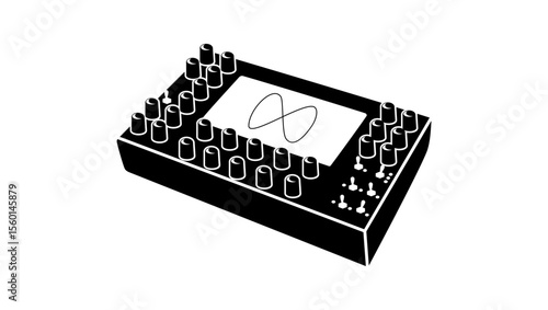 Vector Synth, black isolated silhouette