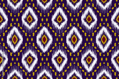 Illustration of Abstract geometric Ikat pattern seamless.