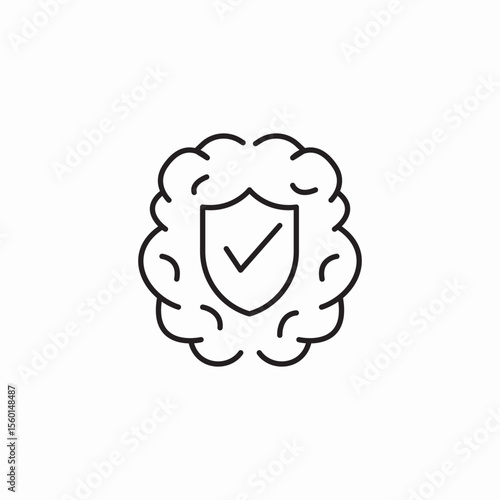 brain function protection icon sign vector