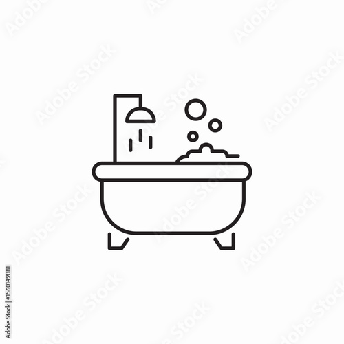 shower tub icon sign vector