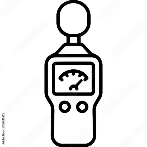 Sound level meter outline icon vector