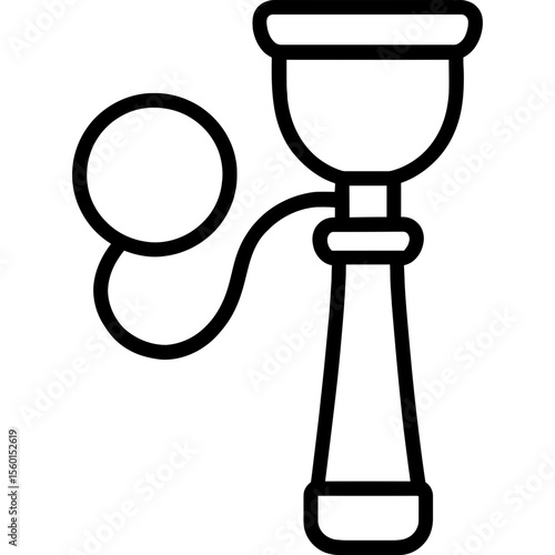 Cup and ball game outline icon vector