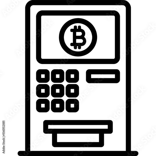 Crypto atm outline icon vector