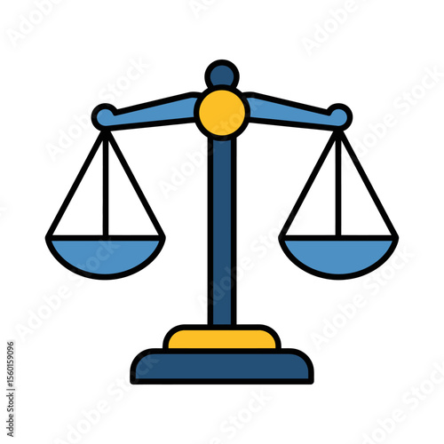 Symbol of Balance and Justice: A simplified yet impactful illustration of a balanced scale, symbolizing fairness and the pursuit of legal equilibrium, embodying the essence of justice and law.