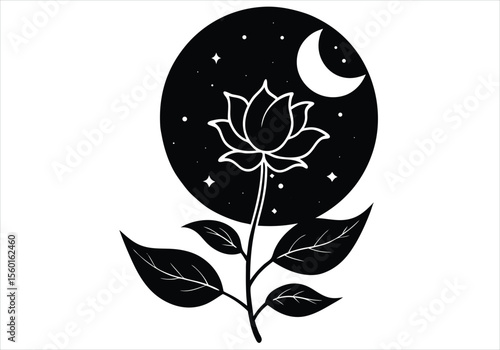 poinsettia silhouette on white background
