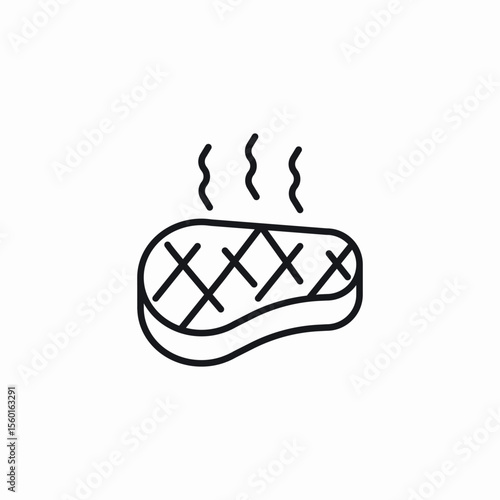 beef steak icon sign vector