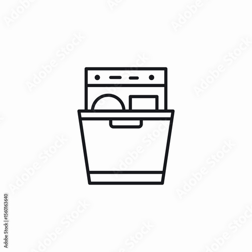 closing dish washing machine icon sign vector