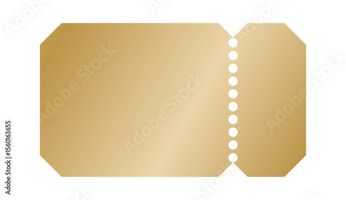 Realistic golden ticket vector for cinema, concert, or VIP event