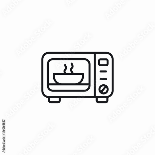 microwave heating icon sign vector