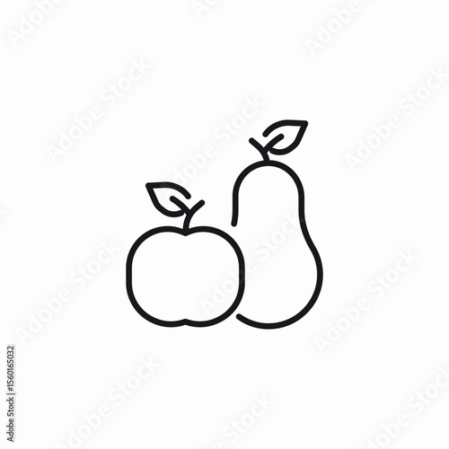pear apple icon sign vector