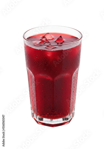 Wallpaper Mural Refreshing red drink with ice cubes, a cool treat on a black background. Looks like it's thirst-quenching Torontodigital.ca