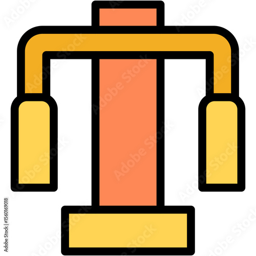 body building filled line icon