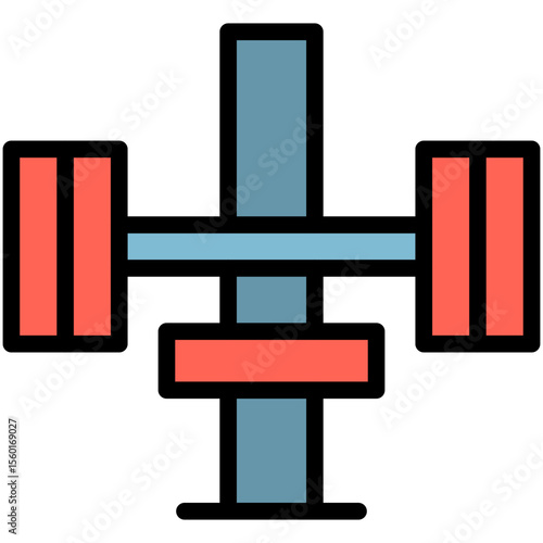 body builder filled line icon