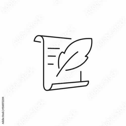 quill papyrus icon sign vector