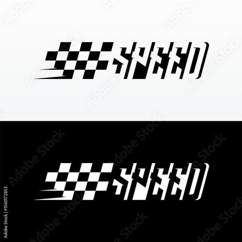 Fast Speed logo designs concept vector, Simple Racing Flag logo template