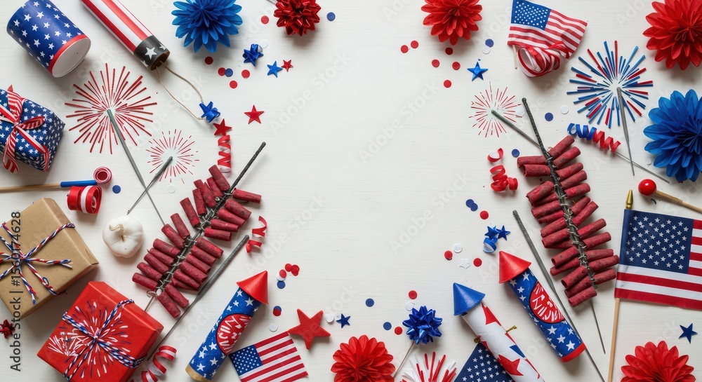 Fototapeta premium Patriotic Fourth of July Festive Celebration Background