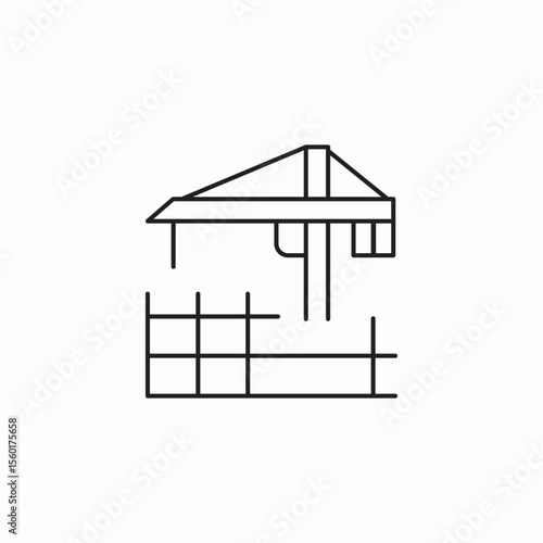 construction crane site icon sign vector