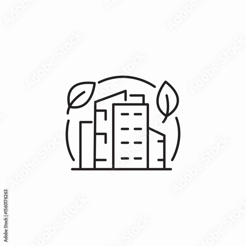 eco friendly buildings icon sign vector