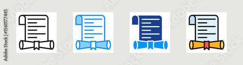 Diploma Icon Collection Set Multiple Style