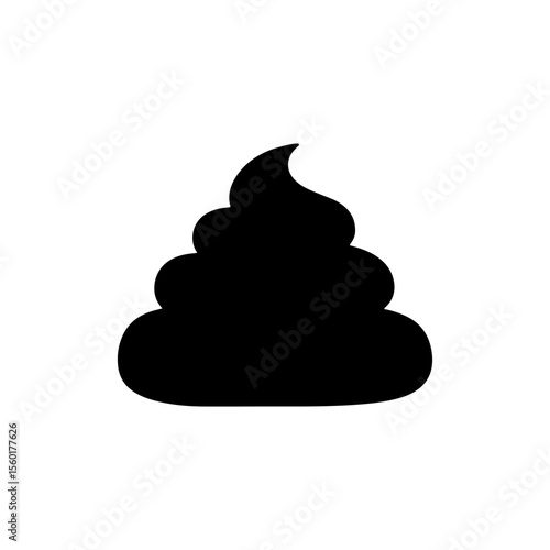 Poo silhouette icon vector flat design.