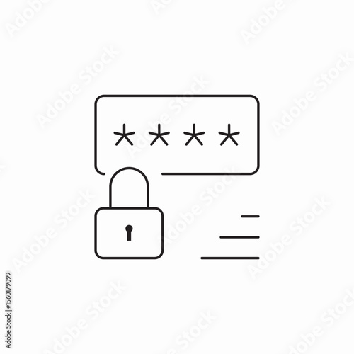 secure password lock icon sign vector