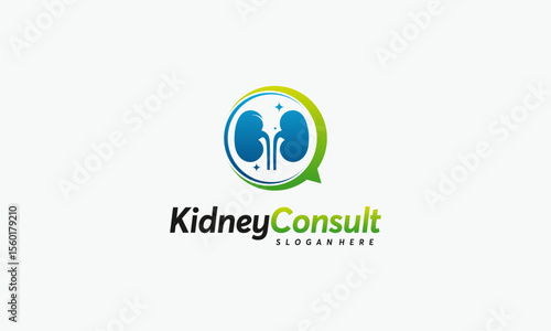 Kidney Consult logo designs concept vector, Kidney Healthcare logo template