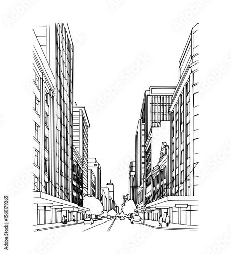 Line Art of Elizabeth Street, Sydney