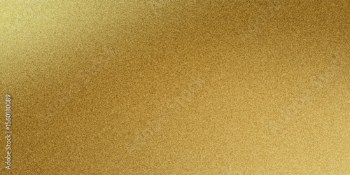 Gold wall texture background. Yellow shiny gold foil paint on wall sheet with gloss light reflection, vibrant golden paper luxury wallpaper