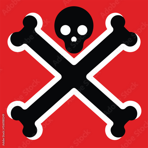 Crossing bones skull art vector illustration | Premium Vector