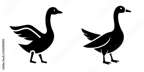 Goose Icon Vector Collection for Nature, Wildlife, and Farm Projects