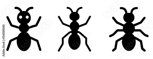 Simple Ant Icon Vector Collection for Insect, Nature, and Pest Management Projects