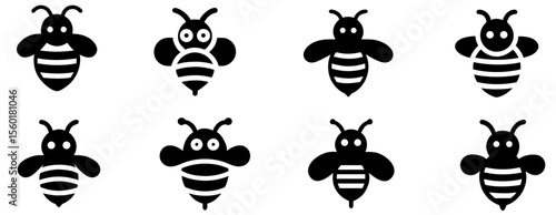 Bee Icon Vector Collection for Nature, Environment, and Honeybee Themes