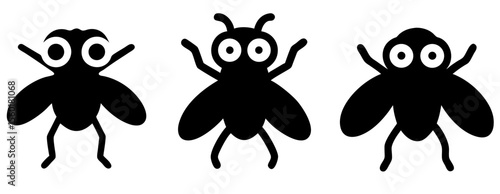 Simple Fly Icon Vector Collection for Pest Control, Nature, and Scientific Projects