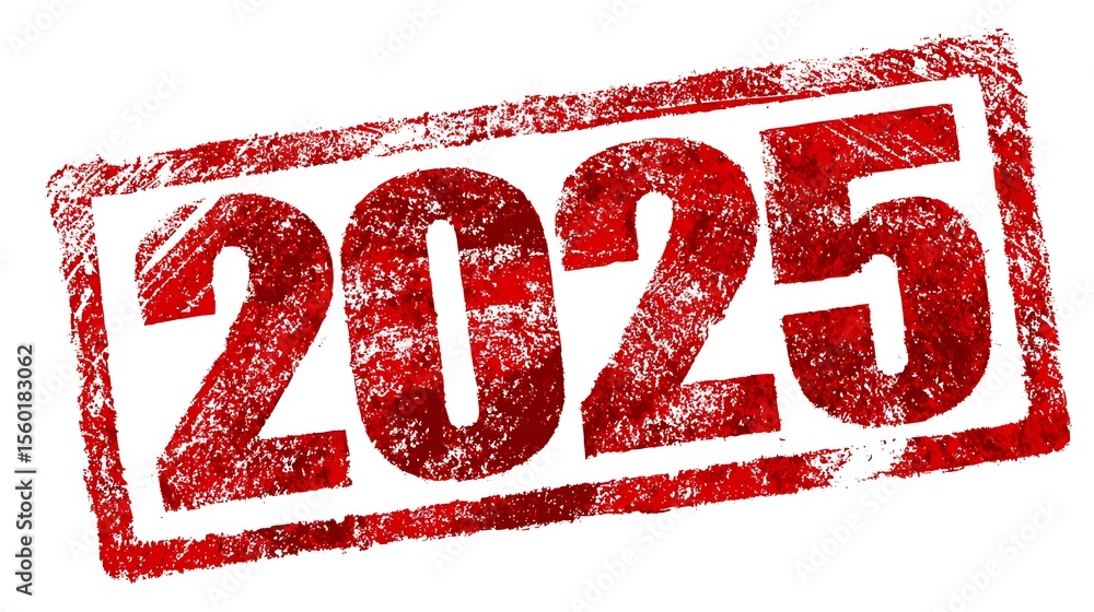 2025 stamp red rubber stamp on white background. . 2025 stamp red rubber stamp on white background. .