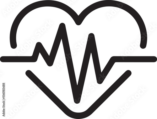 Heartbeat in Heart Symbol — Medical Health and Fitness Icon Vector