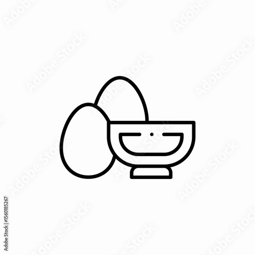 eggs bowl icon sign vector