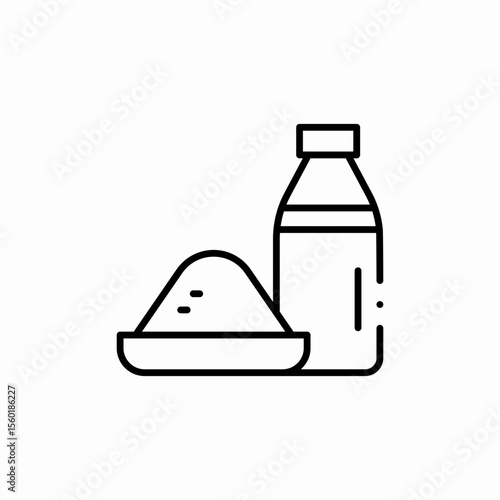 milk and powder icon sign vector