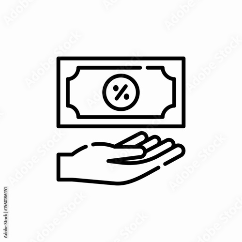 money insurance discount icon sign vector