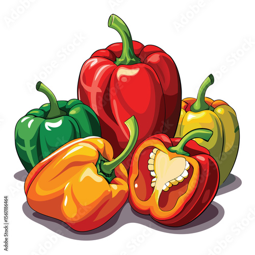 bell pepper on white background