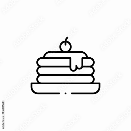 pancakes breakfast icon sign vector