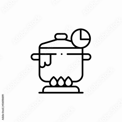 pot cook time icon sign vector