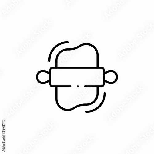 rolling pin dough icon sign vector
