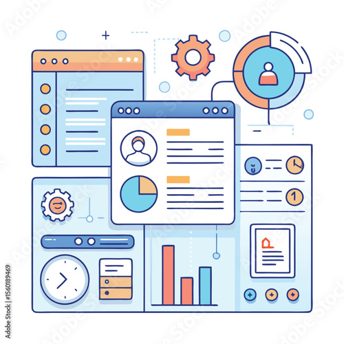 Clean and Simple Admin Panel Wireframe Design