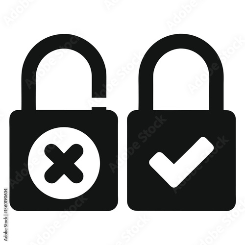 Open vs Closed Padlock Icons Security, Access, and Privacy Symbols