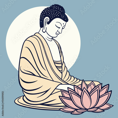 Lord Buddha. Happy Vesak Day. Lord Buddha Vector